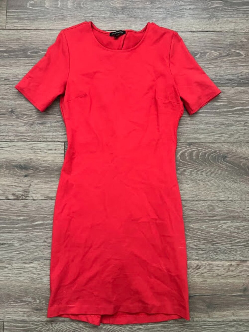 BANANA REPUBLIC Red Fitted Sheath Stretch Back Knot Dress Size 8